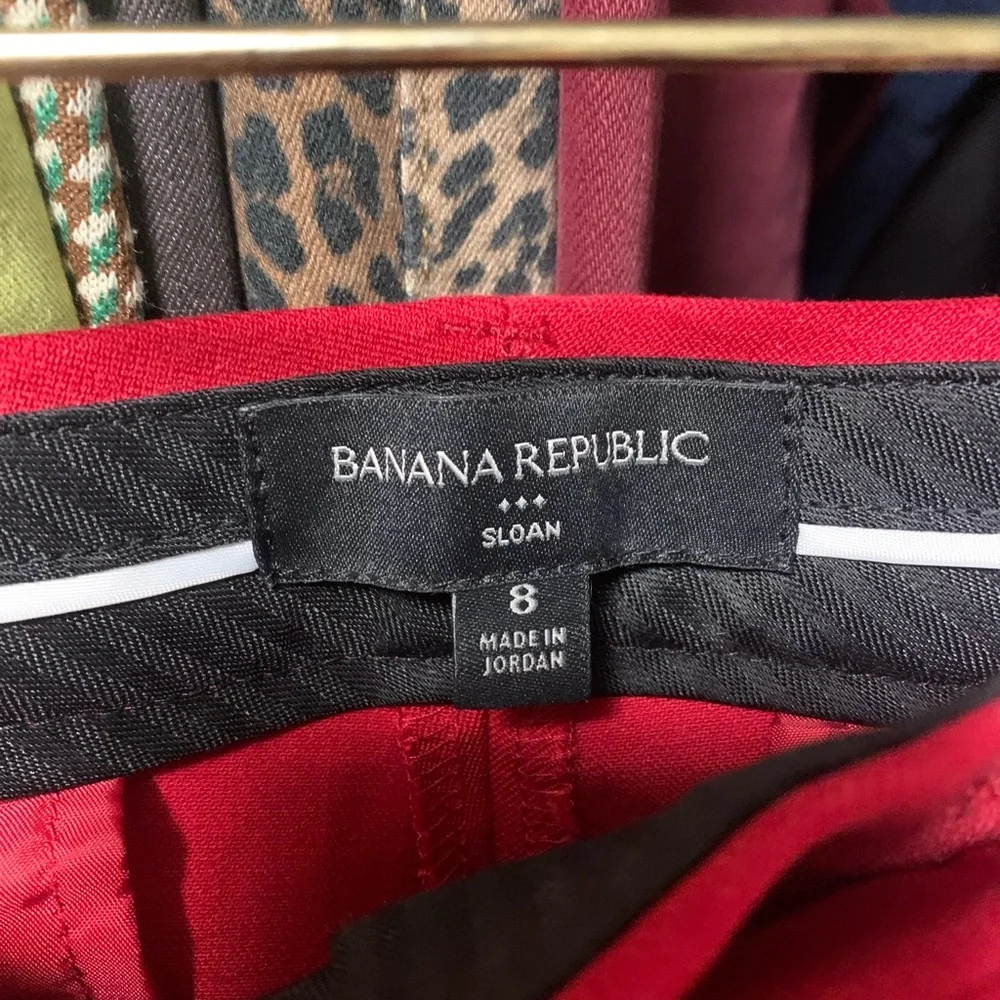 Banana Republic Red Sloan Pants great condition - Picture 3 of 13